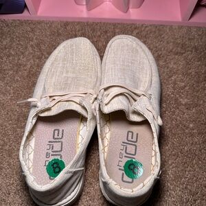 Hey Dude Light Beige Textured Shoes